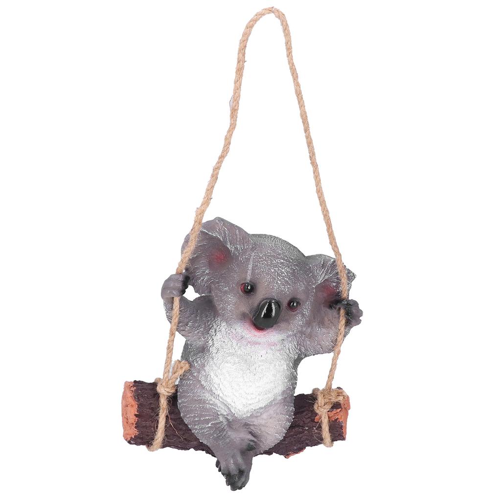 Pryskyřičná houpající se koala zvířecí model figurka socha závěsná ozdoba venkovní dekorace na dvůr