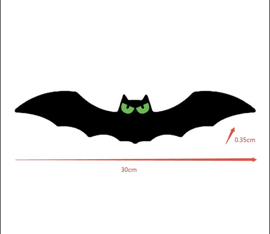 10 Pack Halloween Bats With Glowing Eyes Fluorescent Bats Pendant Hanging Ornament Indoor Outdoor Wall Decor ,5 Big + 5 Small,