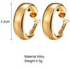 European and American Earrings Fashion Simple Circle Earrings Women's Gold Round Simple Earrings.
