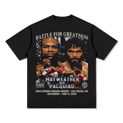 Mayweather Vs Pacquiao 2015 Battle for Greatness TShirt Oversized Boxing Cotton Tee Vintage Fight Merch Unisex Women Streetwear
