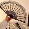 Lace Decorative Fans Folding Hand Fan Black White Dancing Fans Wedding Party Stage Performance Fan Gifts For Guest