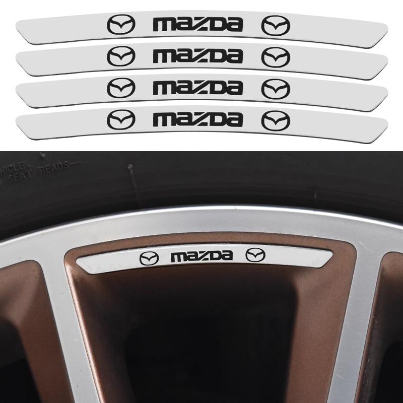 4pcs Aluminum Car Badge Wheel Hub Tire Rim Sticker Decor Auto Accessories For Mazda 3 CX3 CX4 CX5 CX7 CX8 CX9 Atenza Axela h7