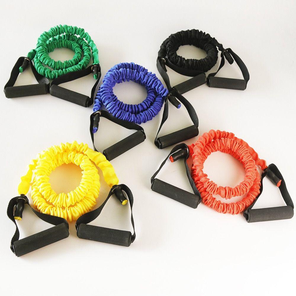 With Handle Fitness Resistance Bands Pull Rope Exercise Cord Stretch Bands  Fitness Equipment