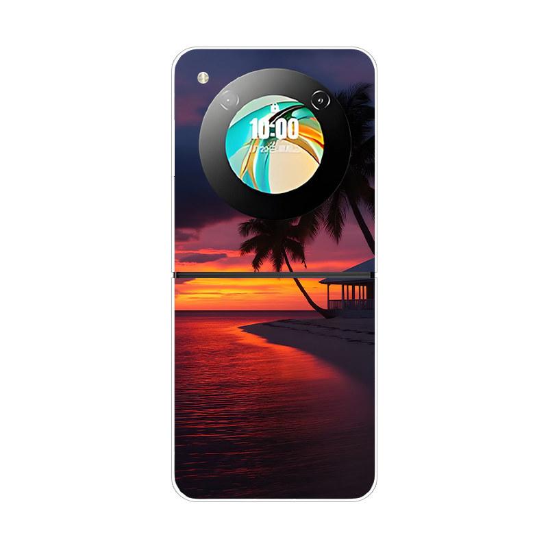 

For ZTE Nubia Flip Cover Leopard Print Sunflower Cartoon Beach Transparent Folding Shell For Nubia Flip Nubia Flip 2 Phone Case ZTE nubia Flip2