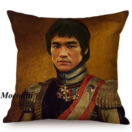 Military Generals Oil Painting Art Decorative Throw Pillow Case Celebrity Star General Costume Design Bedroom Sofa Cushion Cover