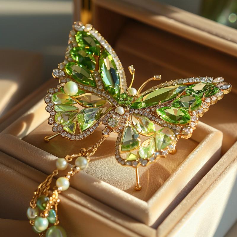 Retro Mori Butterfly Brooch Dream Elf Tassel Pin Jewelry Design