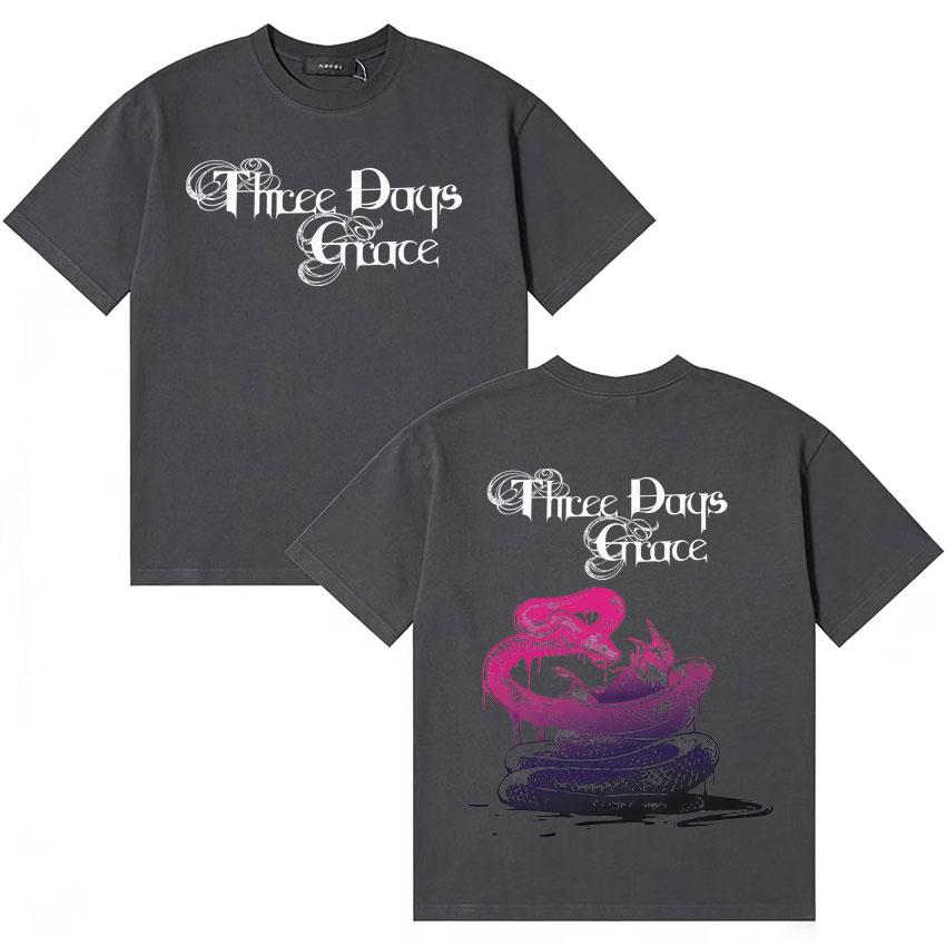 Three Days Grace Trendy Music Tshirts Cotton Harajuku Short Sleeve Tshirt  Unisex Women Y2K Teenagers High Quality T Shirt Unisex