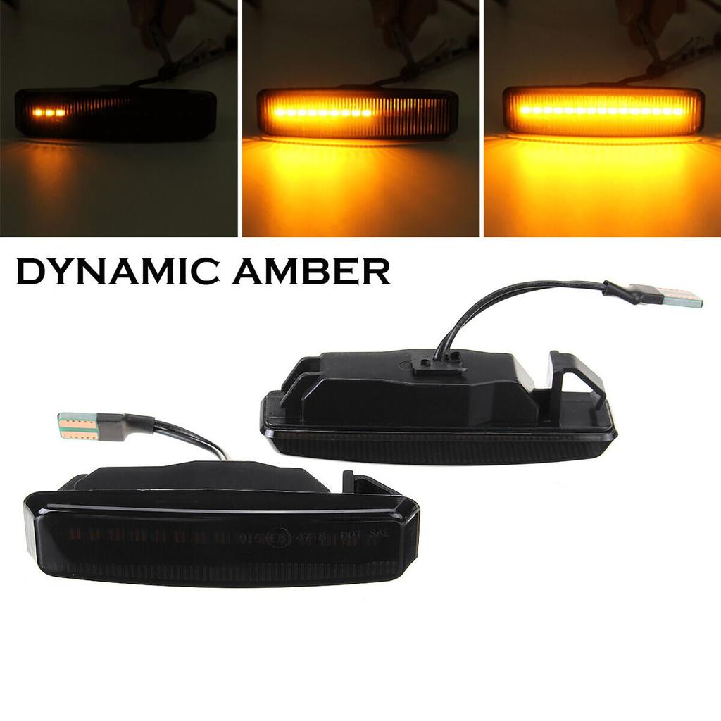 2ks dynamických sekvenčních LED bočních obrysových světel pro BMW řady 5 E39 525i 528i 530i 540i