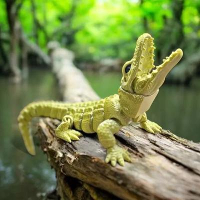 3D Printed Integrated Skeleton Crocodile, Joints Are Fully Movable and Desktop & Bedroom Decorations, Toys, Home Decoration, Desktop Accessories