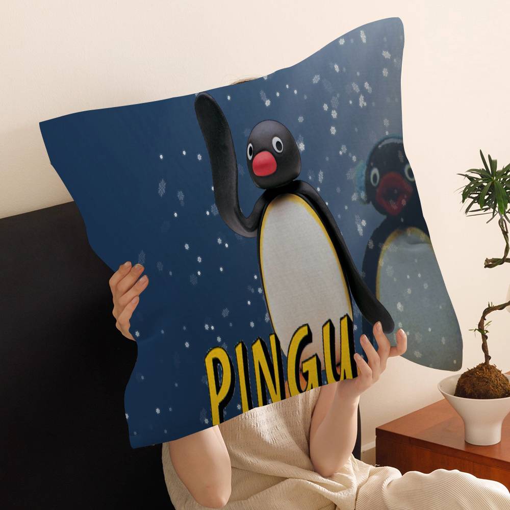 Cartoon P-Pingu P-Penguin Film Personalized picture text home decorative pillows Household Gifts 45x45cm