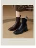 Women's Chunky Heel Knitted Short Boots 2025: Versatile Slim Fit British Style High Heel Martin Elastic Sock Boots for Autumn/Winter