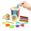 Non-Toxic Children'S Wooden Color Shape Classification Cup Geometric Cognition Pairinging Game Teaching Aid Educational Toys For Kids
