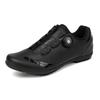 Unisex buty rowerowe z obrotowym pokrętłem, niskie, skórzana cholewka, kompatybilne z systemem zatrzaskowym do rowerów MTB i szosowych