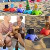 2pcs Portable beach cup holder, outdoor drinking cup holder, suitable for camping, picnicking, beach, mobile phone holder