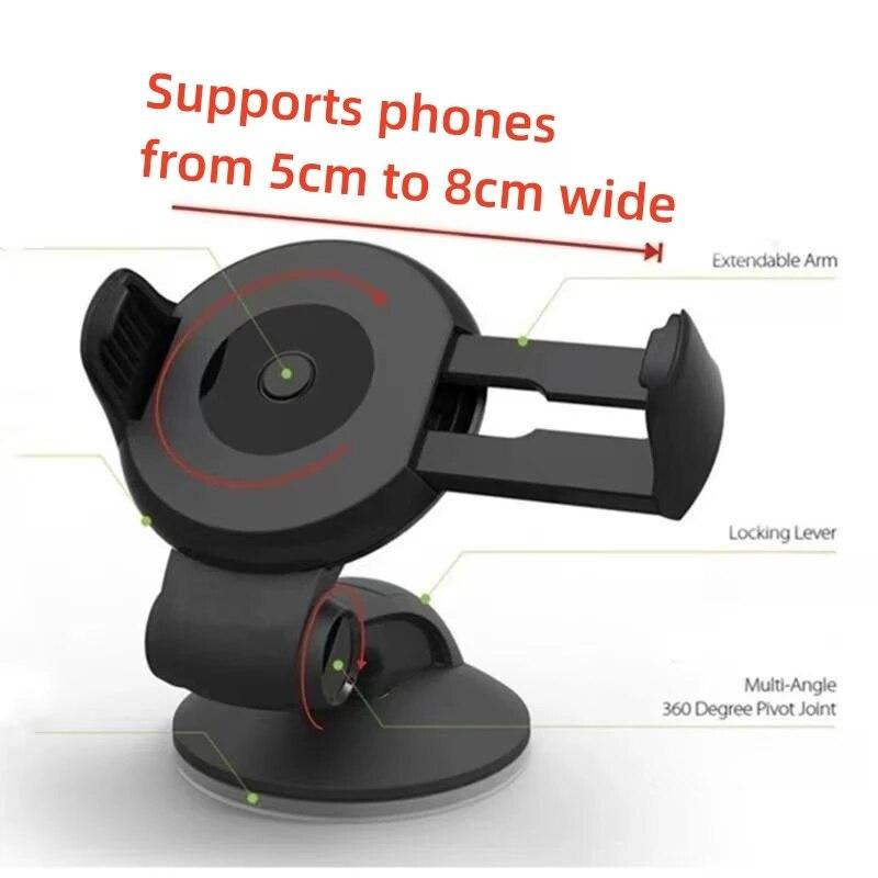 Suction Cup Car Phone Holder Windshield Dashboard Mount For Truck Navigation Fixed Stand