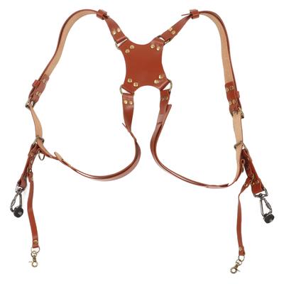 Camera Harness Strap Leather Double Shoulder Camera Strap Harness Accessories for Digital Camera SLR Camera X Type,