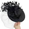 Mysterious Veil Vintage Top Hat British Mesh Headgear Celebrity Banquet Hat Hair Accessories Hairpin