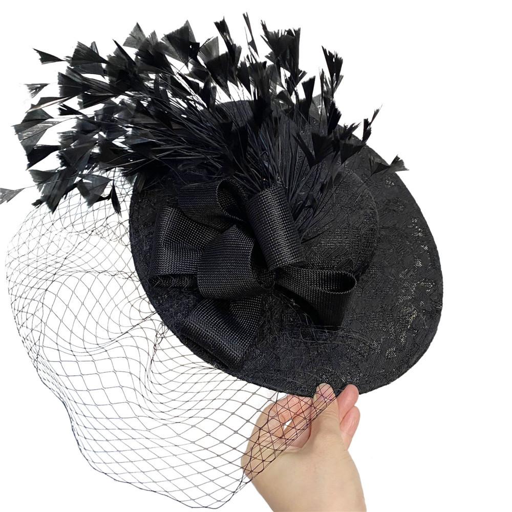 Mysterious Veil Vintage Top Hat British Mesh Headgear Celebrity Banquet Hat Hair Accessories Hairpin