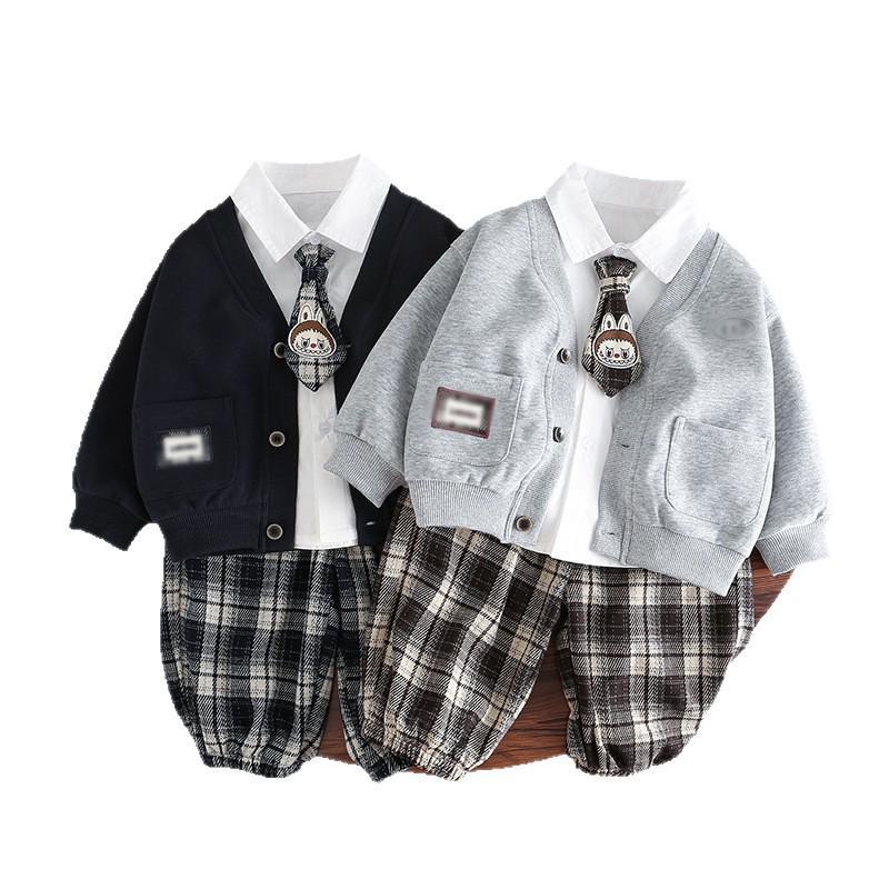 2025 Autumn/Winter Kids' Three-Piece Back-to-School Cardigan Set