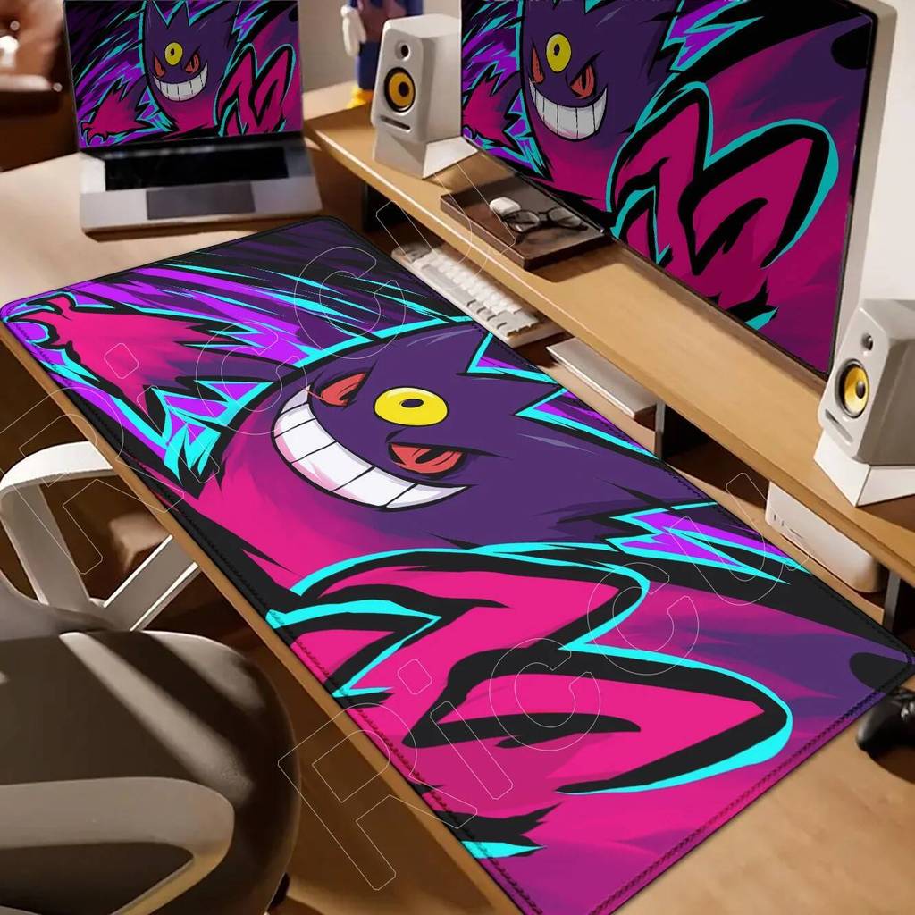 New Wallpaper Anime Gengar Mousepad Laptop PC Ppokemon Game Keyboard Mat XXL Extend Desk Mat HD Kawaii Nonslip Rubber Mousepad