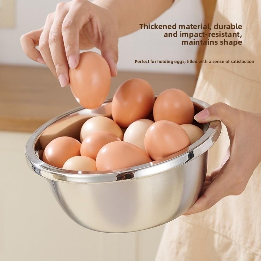 Food Grade Stainless Steel Bowl Multi Purpose Metal Water Bowls Deepen Mixing Bowl  Household Use
