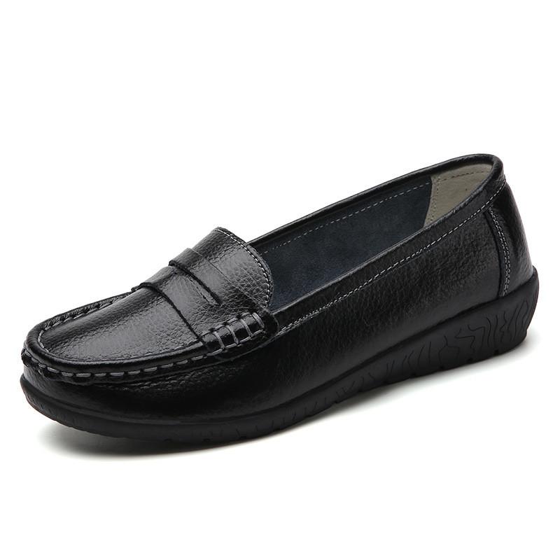 Leather Womens Loafers With Soft Pu Insole For Casual Summer Wear