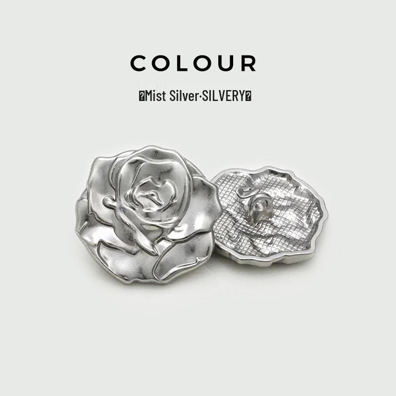 Luxury 3D Rose Flower Button Women's Sweater Coat