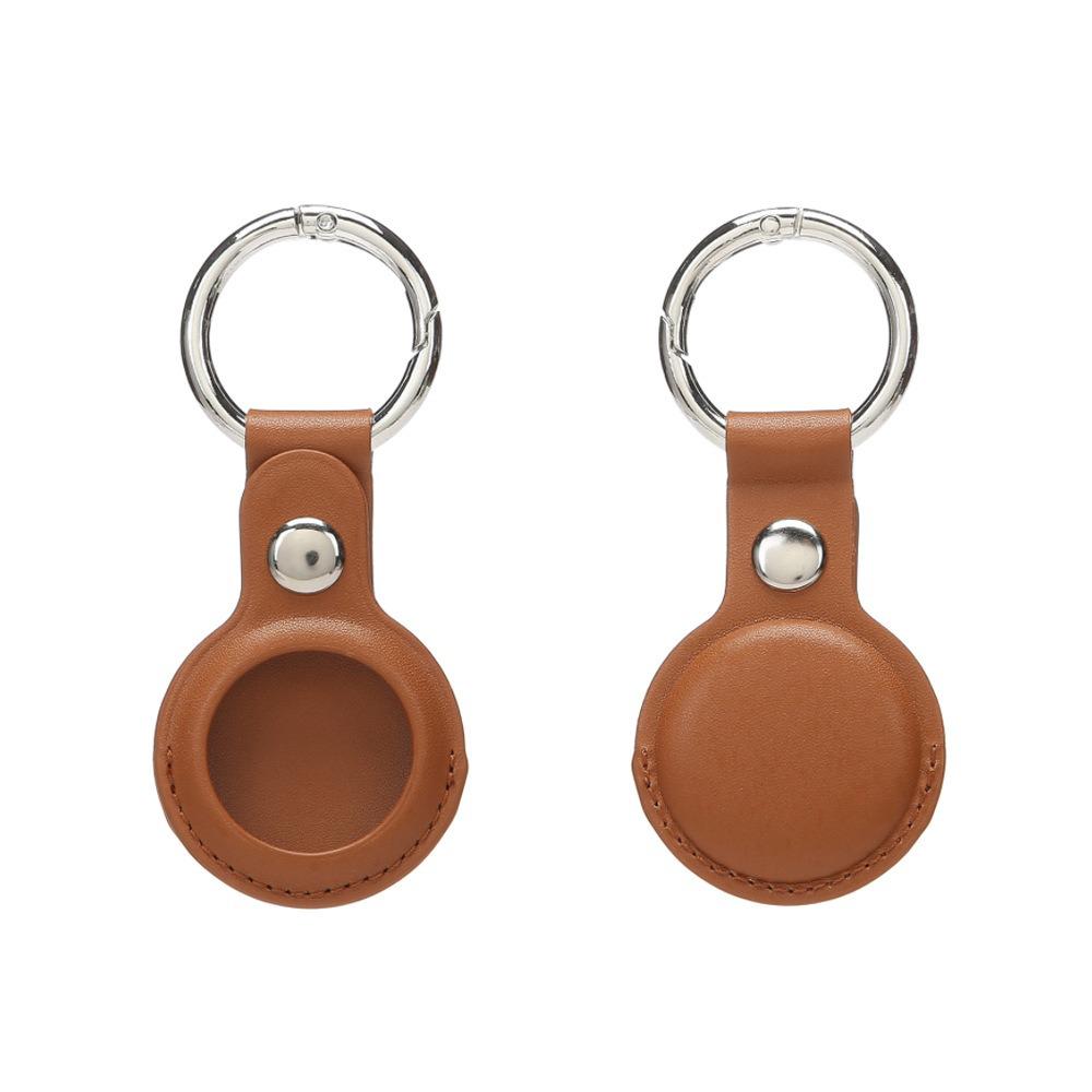 Apple AirTag Leather PU Case: Anti-lost Tracker Locator Keychain Holder