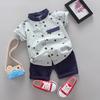 Toddler Kids Baby Boys Star Letter Gentleman Shirt Tops Shorts Outfits Set