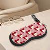 Red Heart Pattern Soft Sunglasses Case, Portable Valentine Print Eyeglasses Protective Pouch, Lightweight Travel Spectacle Bag Accessories