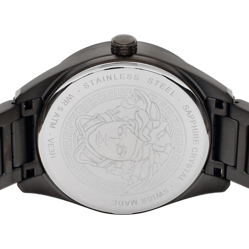 Watch Black Dial Stainless Steel Sapphire Glass Quartz 42MM Swiss Watch VE3H00522 Gray [Versace] V-VERTICAL Men's [Item]