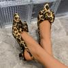 Fashion Leopard Women Sandals Bow Pointed Toe High Heels Shoes Bling Slippers Slingback 2025 Summer Dress Sexy Trend Shallow Pumps Mujer