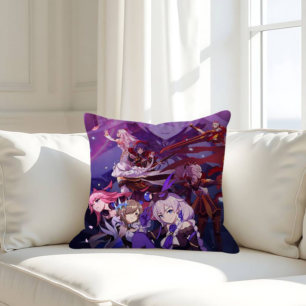 H-HONKAI IMPACTs Kissenbezug Abnehmbarer Waschbarer Kissenbezug – Ganzjährige Weiche Leinen