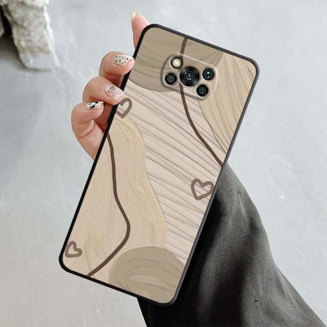 Pouzdro pro Xiaomi Poco X3 Nfc X4pro M3 C40 pro Mi 12 11 10 10t 8 Note10 Lite 11ultra 11t F1 Fashion Brown Love Wood Grain Texture