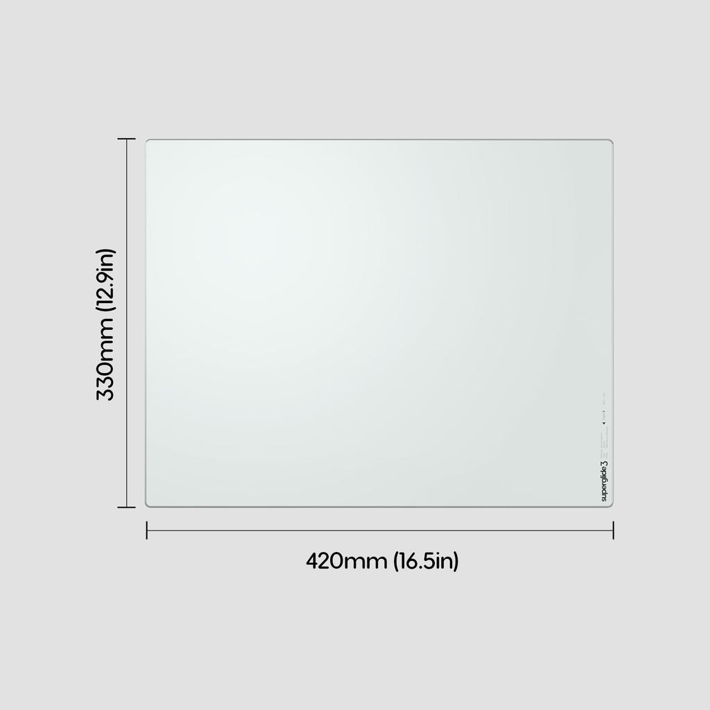 Pulsar Gaming Gears ESports Specification Gaming Mousepad Superglide3 Glass 42cm X 33cm Mousepad, Non-slip, (L, White)