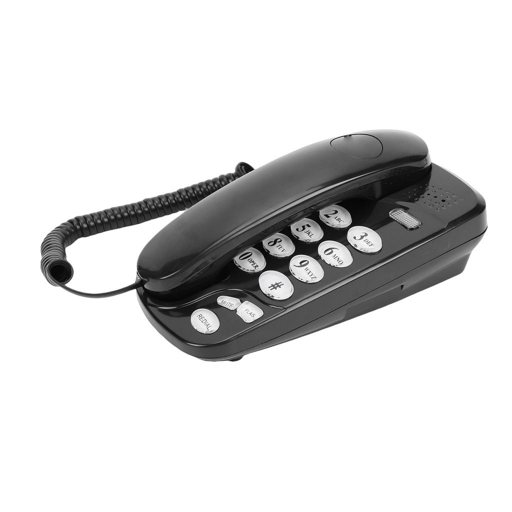 Corded Landline Telephone Big Button Wall Mountable Home Phone Quick Redial 3 Ringtone Options