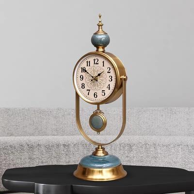 European Retro Clock Living Room Clock New American Style Table Clock Home Pendulum Clock Entrance Table Clock