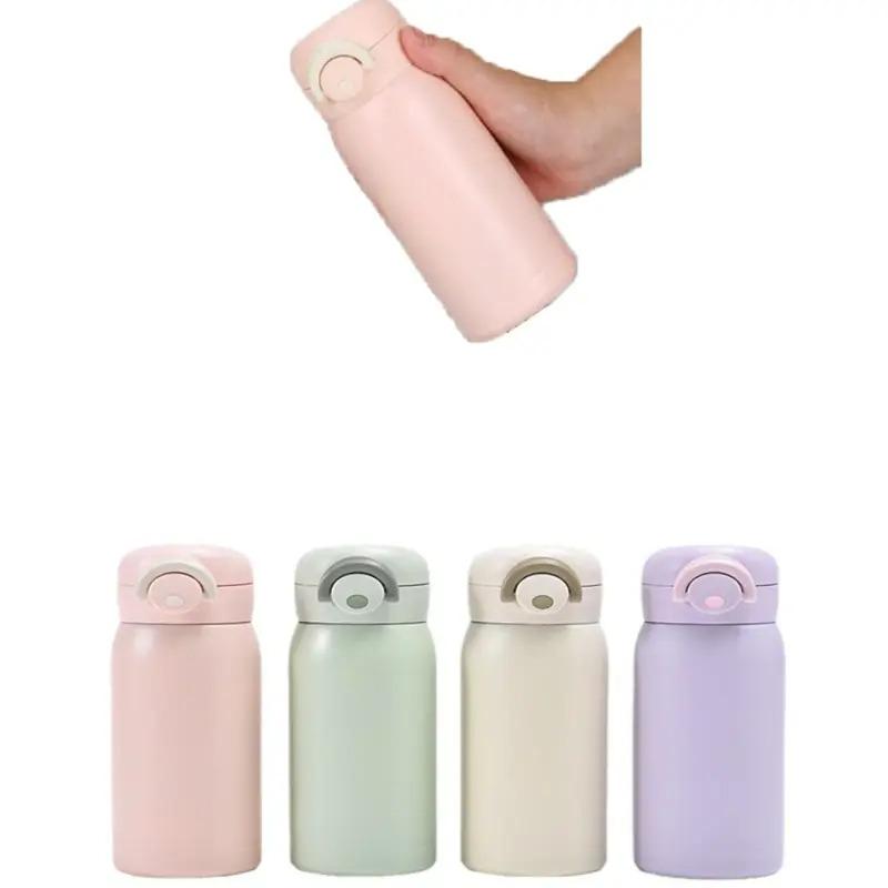304 Stainless Steel Mini Thermos Cup Portable Small Capacity Pop-up Lock Mug 220/320ml Vacuum Flask Gift