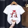 Funny Santa Claus 26 Letters T-Shirt Brithday Name Gift Tshirt Happy New Year 2025 Party Gift Boys Girls Kids Clothes Tops