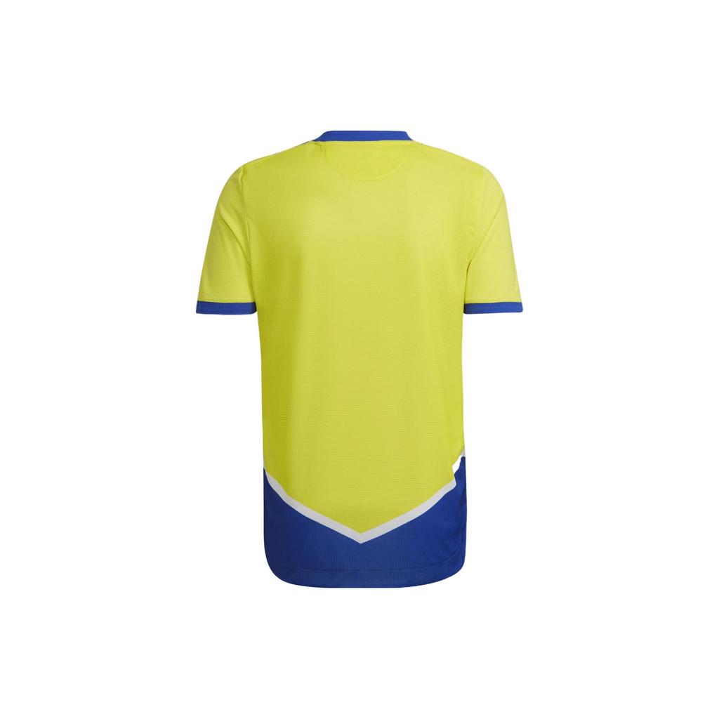 Adidas Striped Short Sleeve Football Jersey Juventus Second Away Player Edition Men Jersey Yellow GM7175