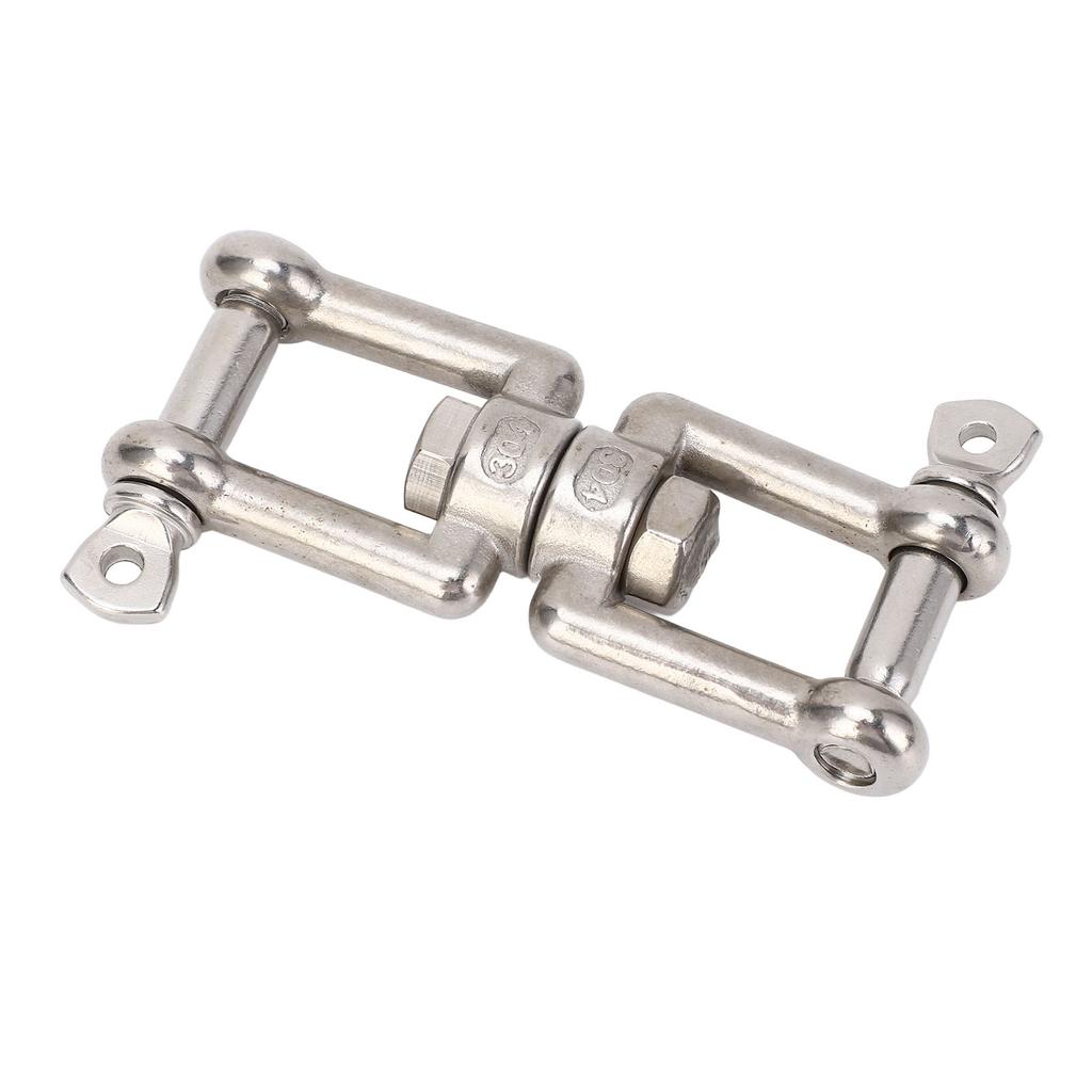 Stainless Steel Double Ended Swivel Shackle 8 Shaped Ring Connector Marine Device for Ships Boat Yacht 10mm, Load