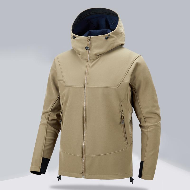 Soft Shell Outdoor Sports Leisure Windproof Waterproof Three-proof Jacket Hooded Jacket Men and Women
