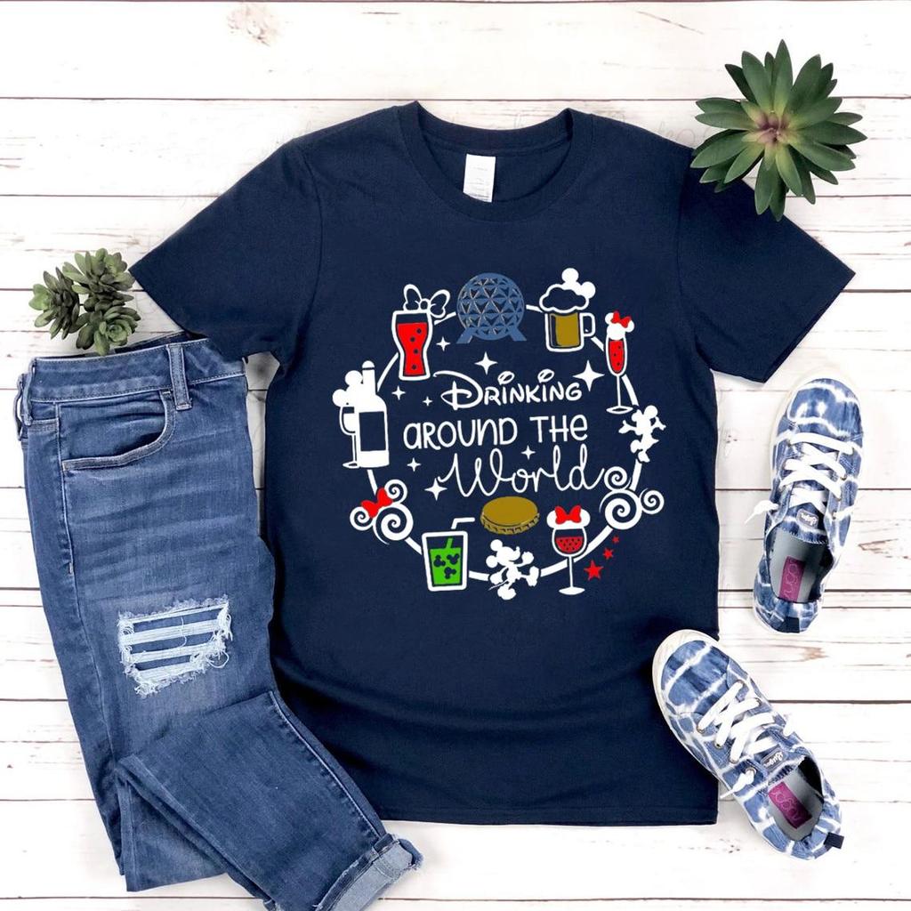 Drinking Around The World Shirt Snacking Around The World Tees Epcot Cool Fun Vacation T-Shirt Graphic T Shirts