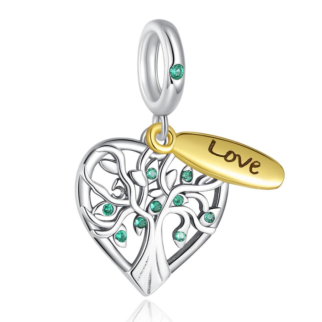 Grüne Farbe Charms Fit Armbänder 925 Silber Avocado Klee Perle Kaktus Chamäleon Zirkon DIY Schmuck Charme