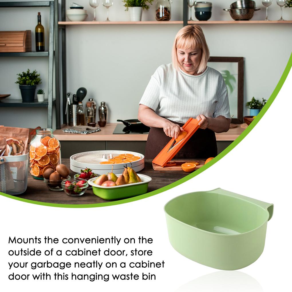 Plastic Hanging Waste Bin Trash Reusable Kitchen Rubbish Suspension Cabinet Door Sink Rack Cleaning Tool Can Container