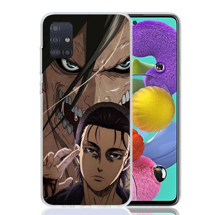 A-Attack on T-Titan Eren Yeager Phone Case For Samsung Galaxy A52 A32 A22 A12 A02S A50S A30S A51 A31 AA71 Note 20 Ultra 10 S10 P
