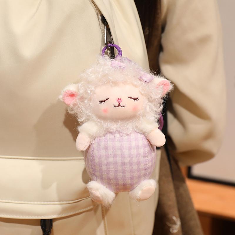 1526Cm Sweet Lamb Plush Toy Stuffed Eyes Closed Cartoon Animal White Sheep Yellow Pink Purple Blue Plushie Appeasing Gift