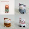 Wooden Cat Figurine Decor Handmade Gift For Cat Lovers Home Office Display