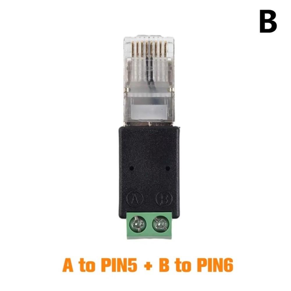 2PIN Terminal RJ45 to RS485 Converter RJ45 Male Connector Network Adapter RJ45 Terminal Adapter Crystal Head to Terminal Adapter