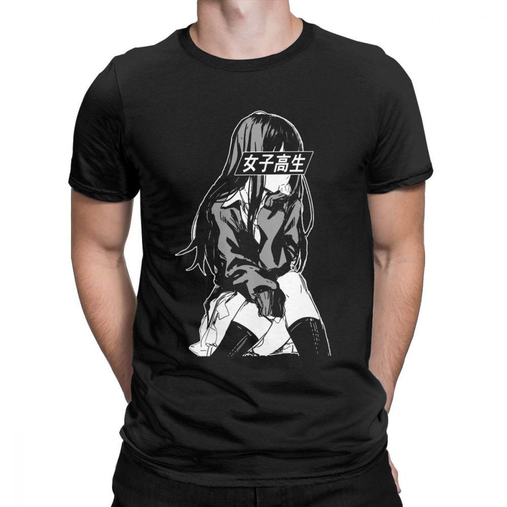 

Schoolgirl Sad Anime Tees Japanese Aesthetic Anime Manga Kawaii T Shirts Men Printing Tops Tshirts Cotton Streetwear 4XL